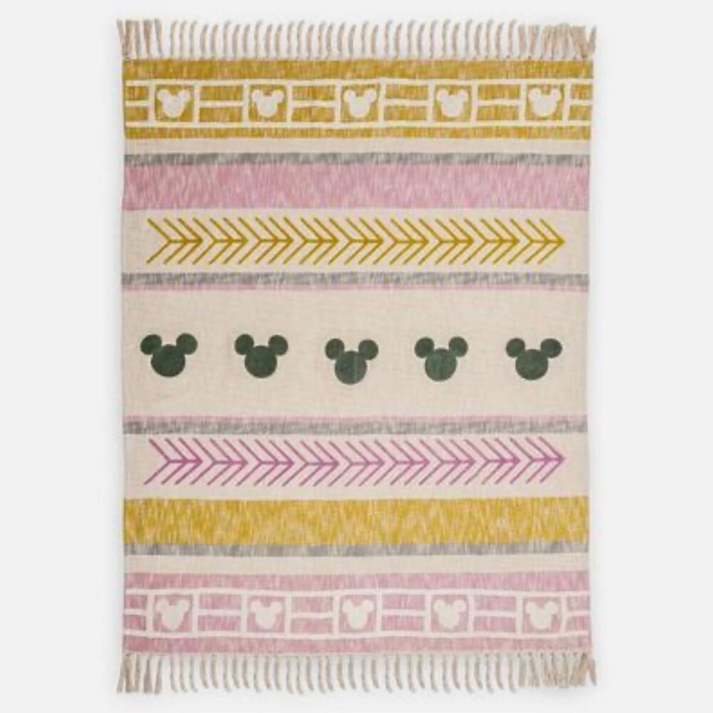 Disney Throw Blanket Homestead Mickey Mouse Throw Plaid Manta in Pink